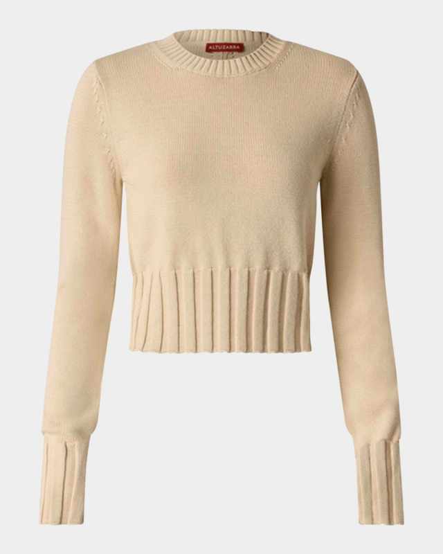 Livvy Wide-Rib Cuffs Crewneck Sweat